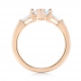 18k Rose Gold 18k Rose Gold Custom Three Stone Diamond Engagement Ring - Front View -  103650 - Thumbnail