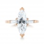 14k Rose Gold Custom Three Stone Diamond Engagement Ring - Top View -  103650 - Thumbnail