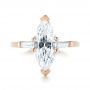 18k Rose Gold 18k Rose Gold Custom Three Stone Diamond Engagement Ring - Top View -  103650 - Thumbnail