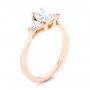 14k Rose Gold Custom Three Stone Engagement Ring - Three-Quarter View -  102473 - Thumbnail