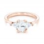 18k Rose Gold 18k Rose Gold Custom Three Stone Engagement Ring - Flat View -  102473 - Thumbnail