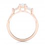 14k Rose Gold Custom Three Stone Engagement Ring - Front View -  102473 - Thumbnail