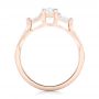 14k Rose Gold Custom Three Stone Engagement Ring - Front View -  102473 - Thumbnail