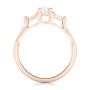 18k Rose Gold 18k Rose Gold Custom Three Stone Engagement Ring - Front View -  102473 - Thumbnail