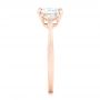 14k Rose Gold Custom Three Stone Engagement Ring - Side View -  102473 - Thumbnail