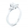 18k White Gold 18k White Gold Custom Three Stone Engagement Ring - Three-Quarter View -  102473 - Thumbnail