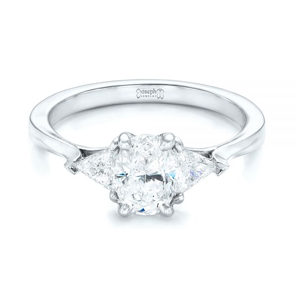 Platinum Platinum Custom Three Stone Engagement Ring - Flat View -  102473
