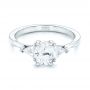 18k White Gold 18k White Gold Custom Three Stone Engagement Ring - Flat View -  102473 - Thumbnail