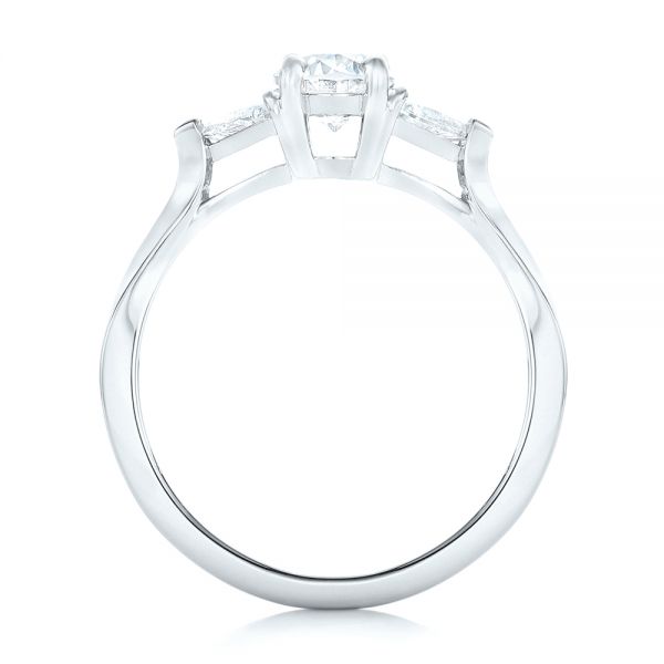 14k White Gold 14k White Gold Custom Three Stone Engagement Ring - Front View -  102473