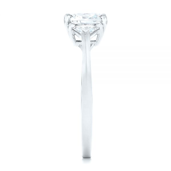  Platinum Platinum Custom Three Stone Engagement Ring - Side View -  102473