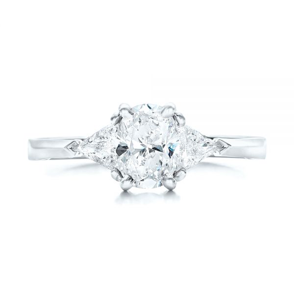  Platinum Platinum Custom Three Stone Engagement Ring - Top View -  102473