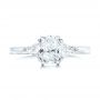 18k White Gold 18k White Gold Custom Three Stone Engagement Ring - Top View -  102473 - Thumbnail