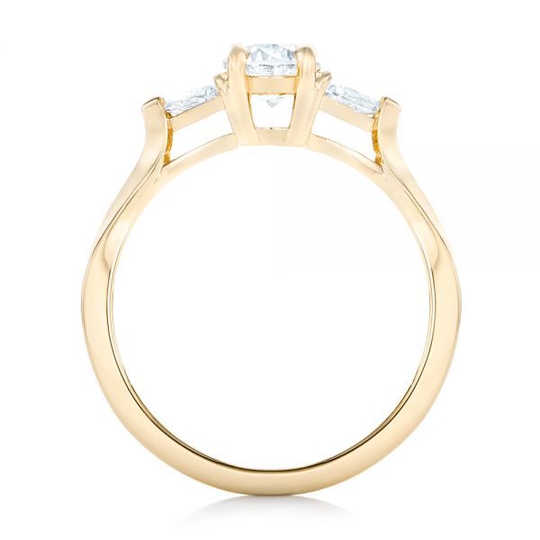 14k Yellow Gold 14k Yellow Gold Custom Three Stone Engagement Ring - Front View - 102473