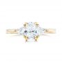 18k Yellow Gold 18k Yellow Gold Custom Three Stone Engagement Ring - Top View -  102473 - Thumbnail