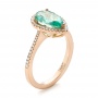 14k Rose Gold Custom Tourmaline And Diamond Engagement Ring - Three-Quarter View -  103523 - Thumbnail