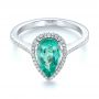  Platinum Platinum Custom Tourmaline And Diamond Engagement Ring - Flat View -  103523 - Thumbnail