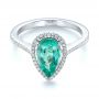 18k White Gold 18k White Gold Custom Tourmaline And Diamond Engagement Ring - Flat View -  103523 - Thumbnail