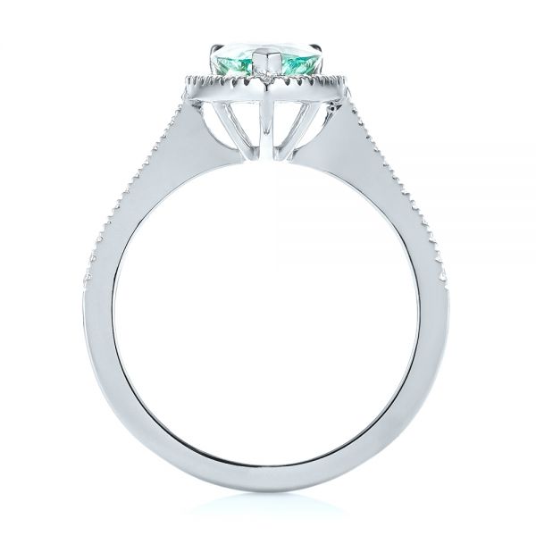 18k White Gold 18k White Gold Custom Tourmaline And Diamond Engagement Ring - Front View -  103523