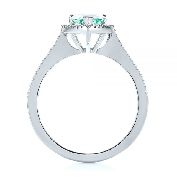 Platinum Platinum Custom Tourmaline And Diamond Engagement Ring - Front View - 103523