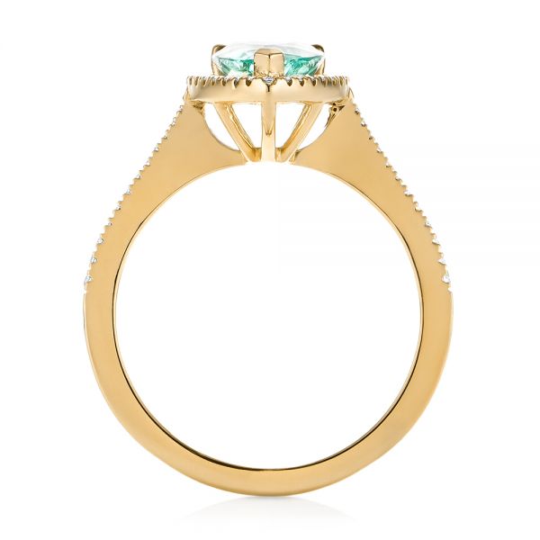 14k Yellow Gold 14k Yellow Gold Custom Tourmaline And Diamond Engagement Ring - Front View -  103523
