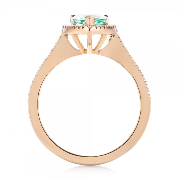 18k Rose Gold 18k Rose Gold Custom Tourmaline And Diamond Engagement Ring - Front View -  103523