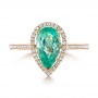 14k Rose Gold Custom Tourmaline And Diamond Engagement Ring - Top View -  103523 - Thumbnail