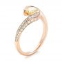 14k Rose Gold Custom Yellow And White Diamond Engagement Ring - Three-Quarter View -  103301 - Thumbnail