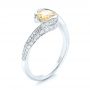 18k White Gold 18k White Gold Custom Yellow And White Diamond Engagement Ring - Three-Quarter View -  103301 - Thumbnail