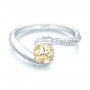 14k White Gold 14k White Gold Custom Yellow And White Diamond Engagement Ring - Flat View -  103301 - Thumbnail