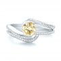  Platinum Platinum Custom Yellow And White Diamond Engagement Ring - Top View -  103301 - Thumbnail
