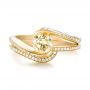 18k Yellow Gold 18k Yellow Gold Custom Yellow And White Diamond Engagement Ring - Top View -  103301 - Thumbnail
