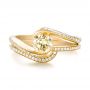 18k Yellow Gold 18k Yellow Gold Custom Yellow And White Diamond Engagement Ring - Top View -  103301 - Thumbnail