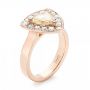 14k Rose Gold Custom Yellow And White Diamond Halo Engagement Ring - Three-Quarter View -  103068 - Thumbnail