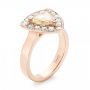 18k Rose Gold 18k Rose Gold Custom Yellow And White Diamond Halo Engagement Ring - Three-Quarter View -  103068 - Thumbnail