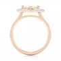 14k Rose Gold Custom Yellow And White Diamond Halo Engagement Ring - Front View -  103068 - Thumbnail