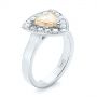 18k White Gold 18k White Gold Custom Yellow And White Diamond Halo Engagement Ring - Three-Quarter View -  103068 - Thumbnail