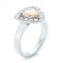 14k White Gold 14k White Gold Custom Yellow And White Diamond Halo Engagement Ring - Three-Quarter View -  103068 - Thumbnail