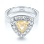 18k White Gold 18k White Gold Custom Yellow And White Diamond Halo Engagement Ring - Flat View -  103068 - Thumbnail