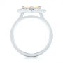 18k White Gold 18k White Gold Custom Yellow And White Diamond Halo Engagement Ring - Front View -  103068 - Thumbnail