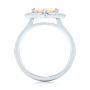 18k White Gold 18k White Gold Custom Yellow And White Diamond Halo Engagement Ring - Front View -  103068 - Thumbnail