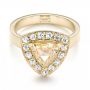 14k Yellow Gold 14k Yellow Gold Custom Yellow And White Diamond Halo Engagement Ring - Flat View -  103068 - Thumbnail