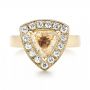 14k Yellow Gold 14k Yellow Gold Custom Yellow And White Diamond Halo Engagement Ring - Top View -  103068 - Thumbnail
