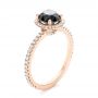 18k Rose Gold Custom Black And White Diamond Engagement Ring - Three-Quarter View -  102459 - Thumbnail