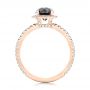 18k Rose Gold Custom Black And White Diamond Engagement Ring - Front View -  102459 - Thumbnail