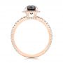 18k Rose Gold Custom Black And White Diamond Engagement Ring - Front View -  102459 - Thumbnail