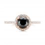 18k Rose Gold Custom Black And White Diamond Engagement Ring - Top View -  102459 - Thumbnail