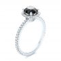 18k White Gold 18k White Gold Custom Black And White Diamond Engagement Ring - Three-Quarter View -  102459 - Thumbnail