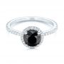  Platinum Platinum Custom Black And White Diamond Engagement Ring - Flat View -  102459 - Thumbnail