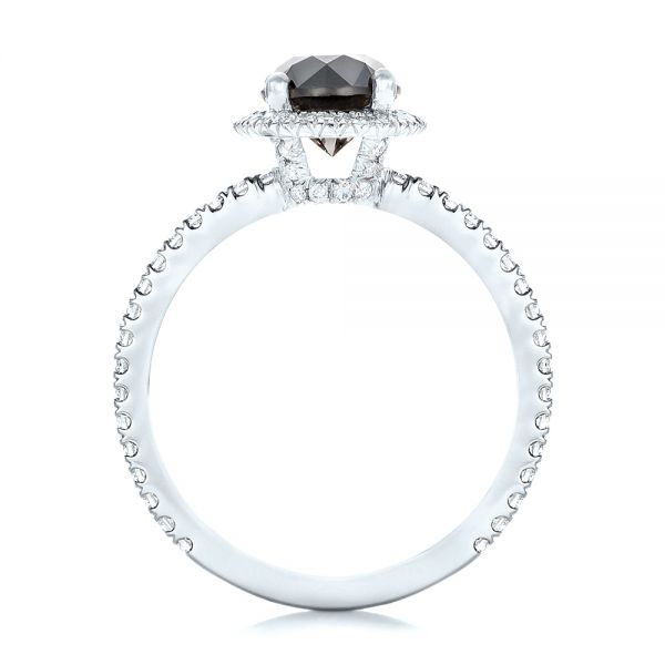 18k White Gold 18k White Gold Custom Black And White Diamond Engagement Ring - Front View -  102459