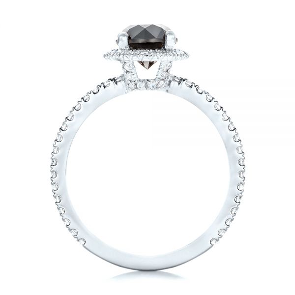 14k White Gold 14k White Gold Custom Black And White Diamond Engagement Ring - Front View - 102459